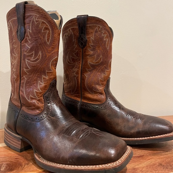 Ariat Mens Quickdraw Square Toe Western Boots - Picture 1 of 4